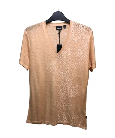 Just Cavalli V-neck Short-sleeved T-shirt In Nude