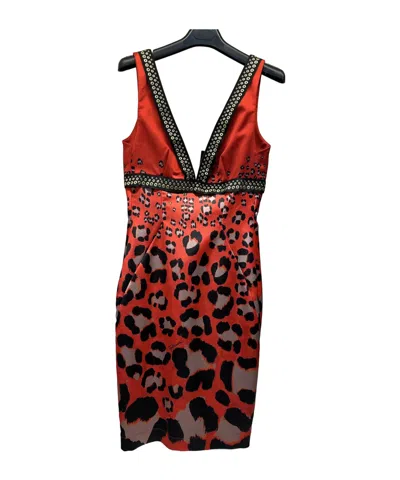 Just Cavalli V-neck Sleeveless Dress In Red
