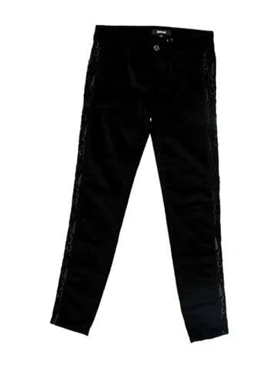 Pre-owned Just Cavalli Velvet Skinny Leg Pants In Black