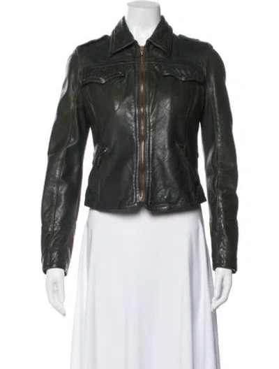 Pre-owned Just Cavalli Vintage 2000's Biker Jacket In Green