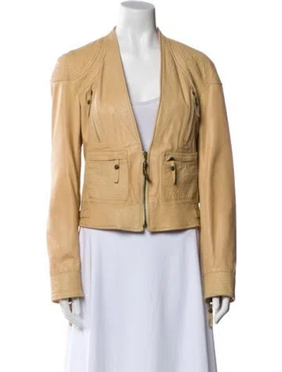 Pre-owned Just Cavalli Vintage 2000's Biker Jacket In Neutral