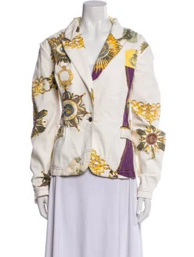 Pre-owned Just Cavalli Vintage 2000's Blazer In White