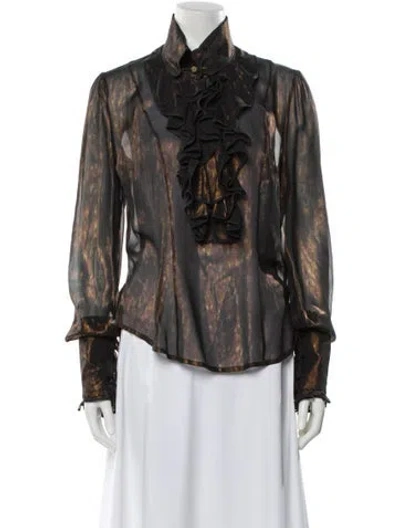 Pre-owned Just Cavalli Vintage 2000's Blouse In Black