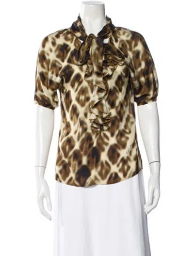 Pre-owned Just Cavalli Vintage 2000's Blouse In Brown