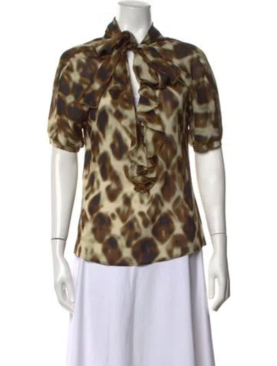 Pre-owned Just Cavalli Vintage 2000's Blouse In Green