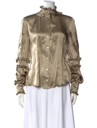 Pre-owned Just Cavalli Vintage 2000's Blouse In Neutral