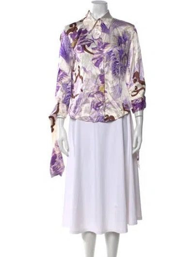 Pre-owned Just Cavalli Vintage 2000's Blouse In Purple