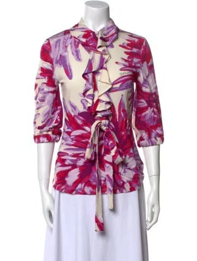 Pre-owned Just Cavalli Vintage 2000's Button-up Top In Pink