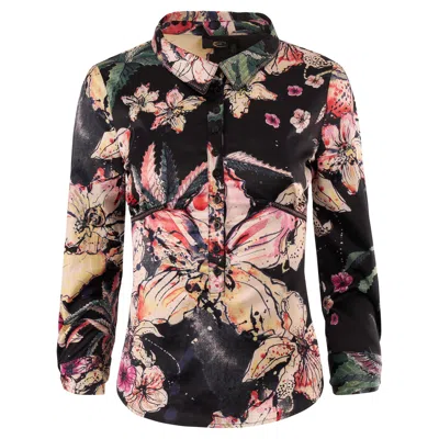 Pre-owned Just Cavalli Vintage 2000's  Floral Shirt In Black