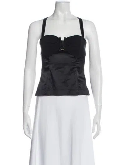 Pre-owned Just Cavalli Vintage 2000's Top In Black