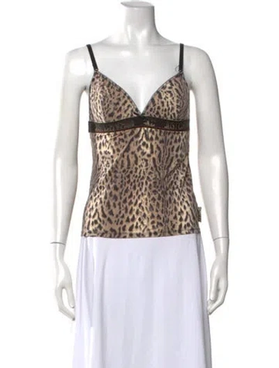 Pre-owned Just Cavalli Vintage 2000's Top In Black/brown