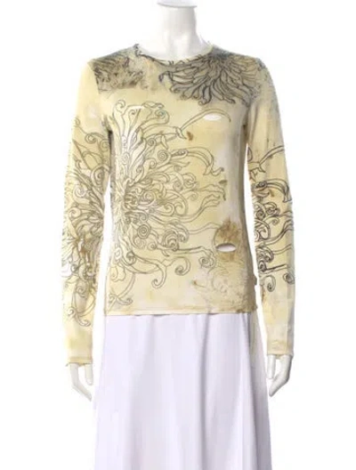 Pre-owned Just Cavalli Vintage 2000's Top In Yellow