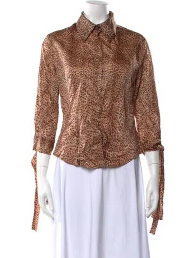 Pre-owned Just Cavalli Vintage 2003 Blouse In Brown