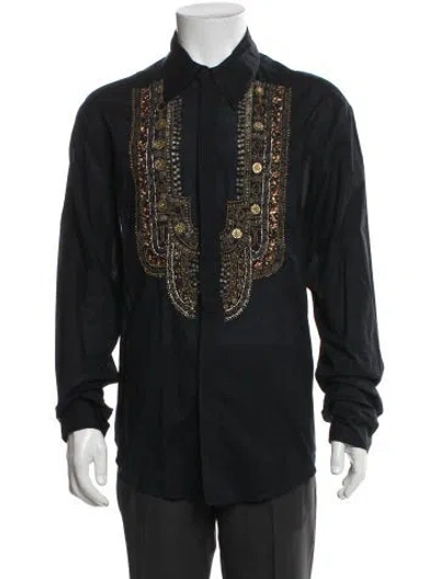 Pre-owned Just Cavalli Vintage 2005 Dress Shirt In Black