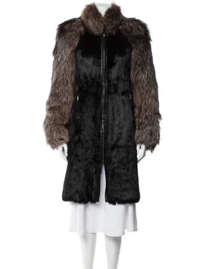 Pre-owned Just Cavalli Vintage 2005 Faux Fur Coat In Multi
