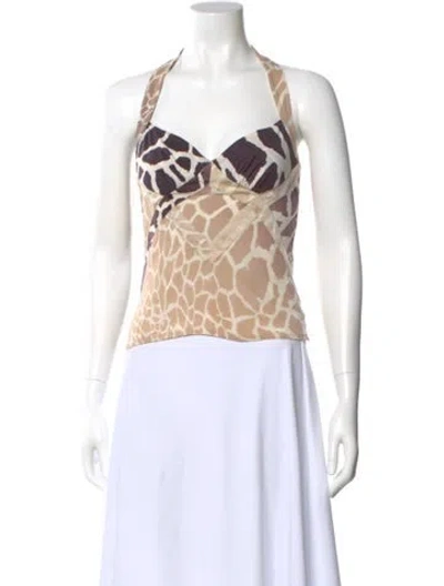 Pre-owned Just Cavalli Vintage 2005 Top In Neutral