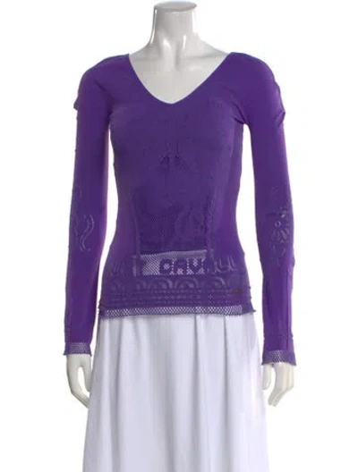 Pre-owned Just Cavalli Vintage 2005 Top W/ Tags In Purple