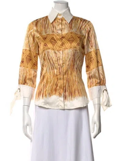 Pre-owned Just Cavalli Vintage 2006 Blouse In Yellow