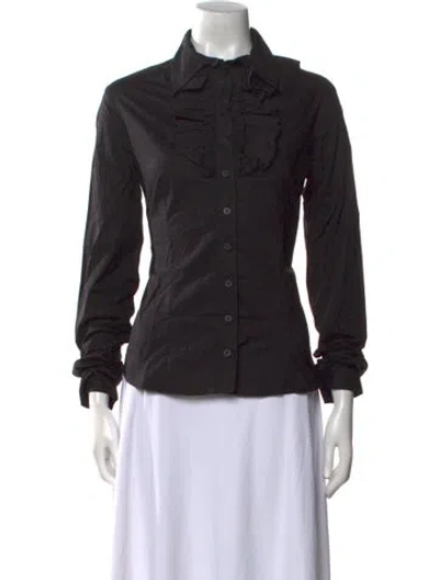 Pre-owned Just Cavalli Vintage 2006 Button-up Top In Black