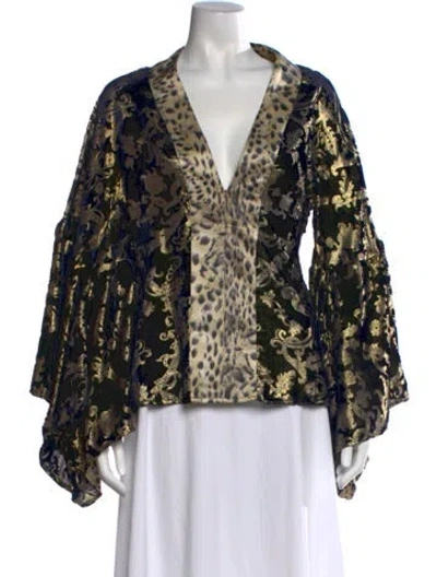Pre-owned Just Cavalli Vintage 2006 Top In Blue/metallic