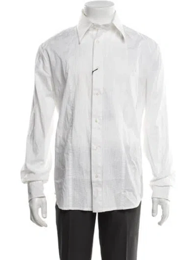 Pre-owned Just Cavalli Vintage 2007 Tuxedo Shirt In White
