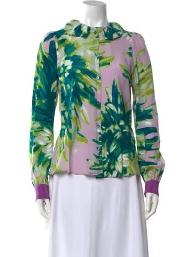 Pre-owned Just Cavalli Vintage 2008 Blouse In Green/purple