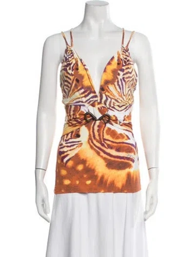 Pre-owned Just Cavalli Vintage 2008 Top In Orange
