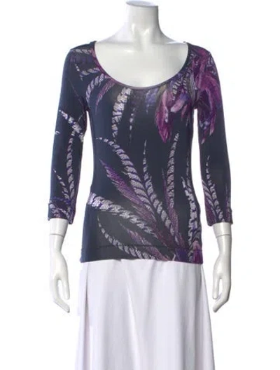 Pre-owned Just Cavalli Vintage 2008 Top In Purple