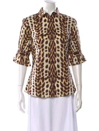 Pre-owned Just Cavalli Vintage 2010 Blouse In Brown
