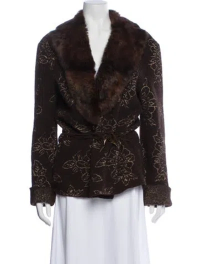 Pre-owned Just Cavalli Vintage Alpaca Jacket In Brown