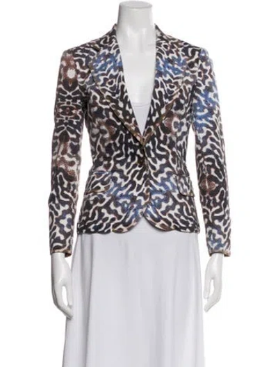 Pre-owned Just Cavalli Vintage Animal Print Blazer In Neutral