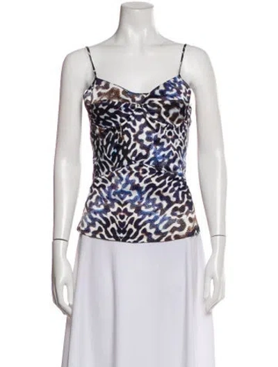 Pre-owned Just Cavalli Vintage Animal Print Top In Blue