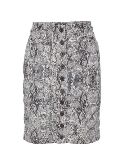 Pre-owned Just Cavalli Vintage Animal-pattern Midi Skirt In Neutral