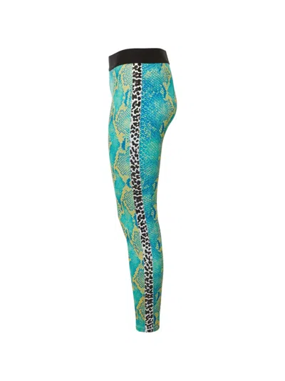 Pre-owned Just Cavalli Vintage Animal-print Leggings In Blue