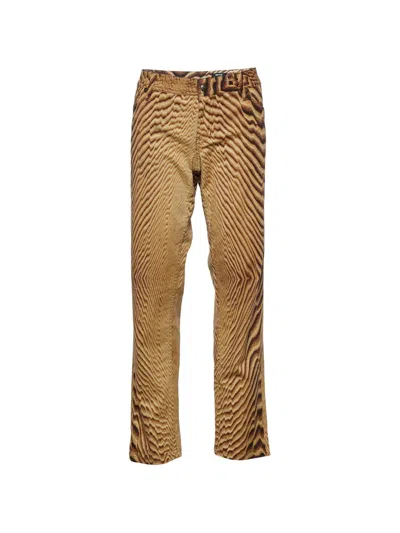 Pre-owned Just Cavalli Vintage Animal-print Straight-fit Jeans In Neutral