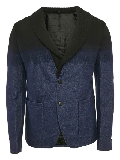 Pre-owned Just Cavalli Vintage Denim Wool Jacket In Blue