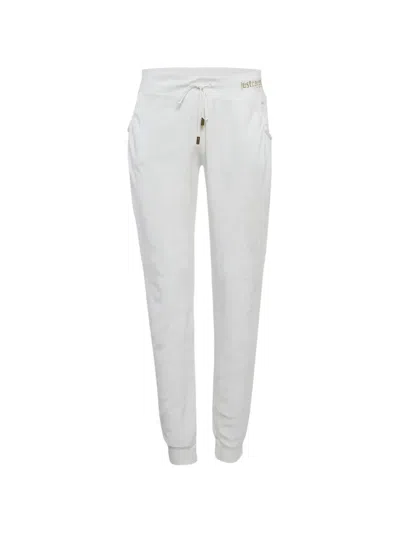 Pre-owned Just Cavalli Vintage Drawstring Track Pants In White