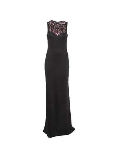 Pre-owned Just Cavalli Vintage Embellished Sleeveless Maxi Dress In Black