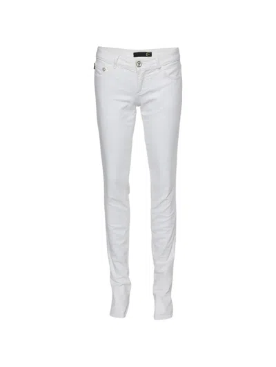 Pre-owned Just Cavalli Vintage Embroidered Pocket Jeans In White