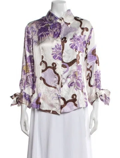 Pre-owned Just Cavalli Vintage Floral Print Set In Purple