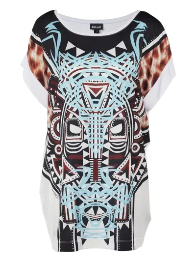 Pre-owned Just Cavalli Vintage Graphic-print Tunic Top