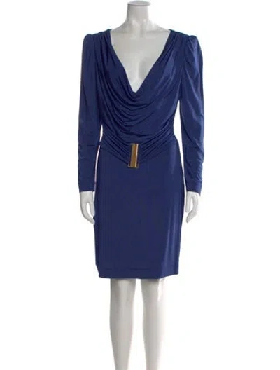 Pre-owned Just Cavalli Vintage Knee-length Dress In Blue