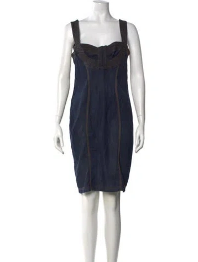 Pre-owned Just Cavalli Vintage Knee-length Dress In Blue