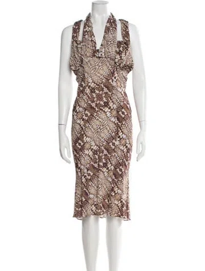 Pre-owned Just Cavalli Vintage Knee-length Dress In Brown