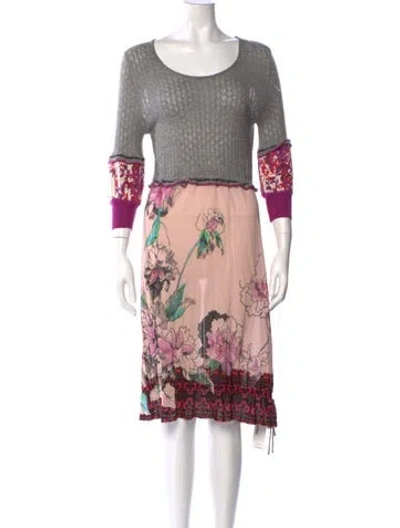 Pre-owned Just Cavalli Vintage Knee-length Dress In Gray