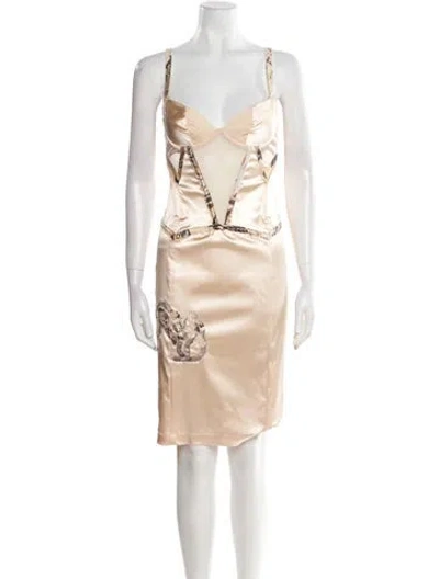 Pre-owned Just Cavalli Vintage Knee-length Dress In Neutral