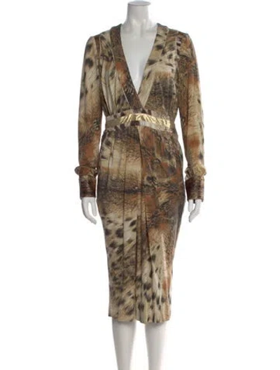 Pre-owned Just Cavalli Vintage Knee-length Dress In Neutral