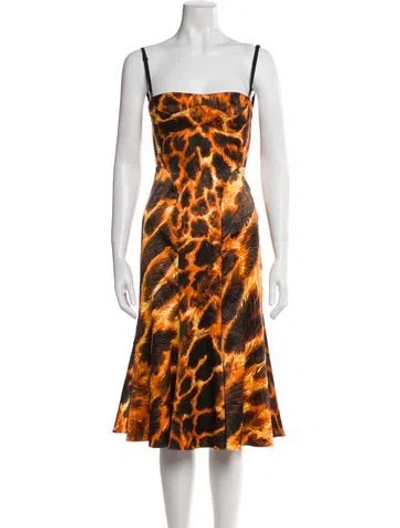 Pre-owned Just Cavalli Vintage Knee-length Dress In Orange