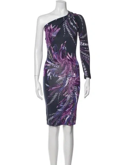 Pre-owned Just Cavalli Vintage Knee-length Dress In Purple