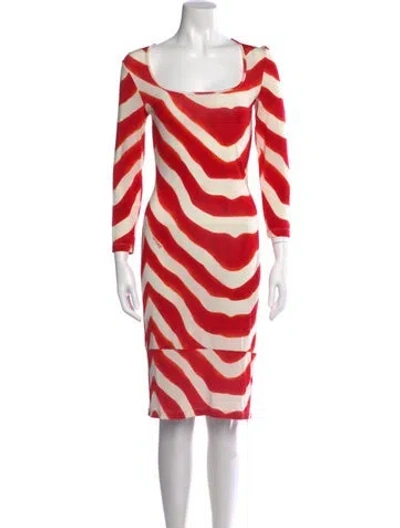 Pre-owned Just Cavalli Vintage Knee-length Dress In Red/white